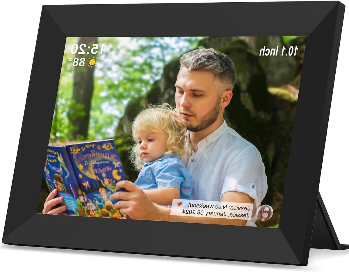 Digitale Fotolijst - Fotoalbum Scherm - Momenten Delen - IPS HD Touchscreen - 10.1 Inch - Zwart