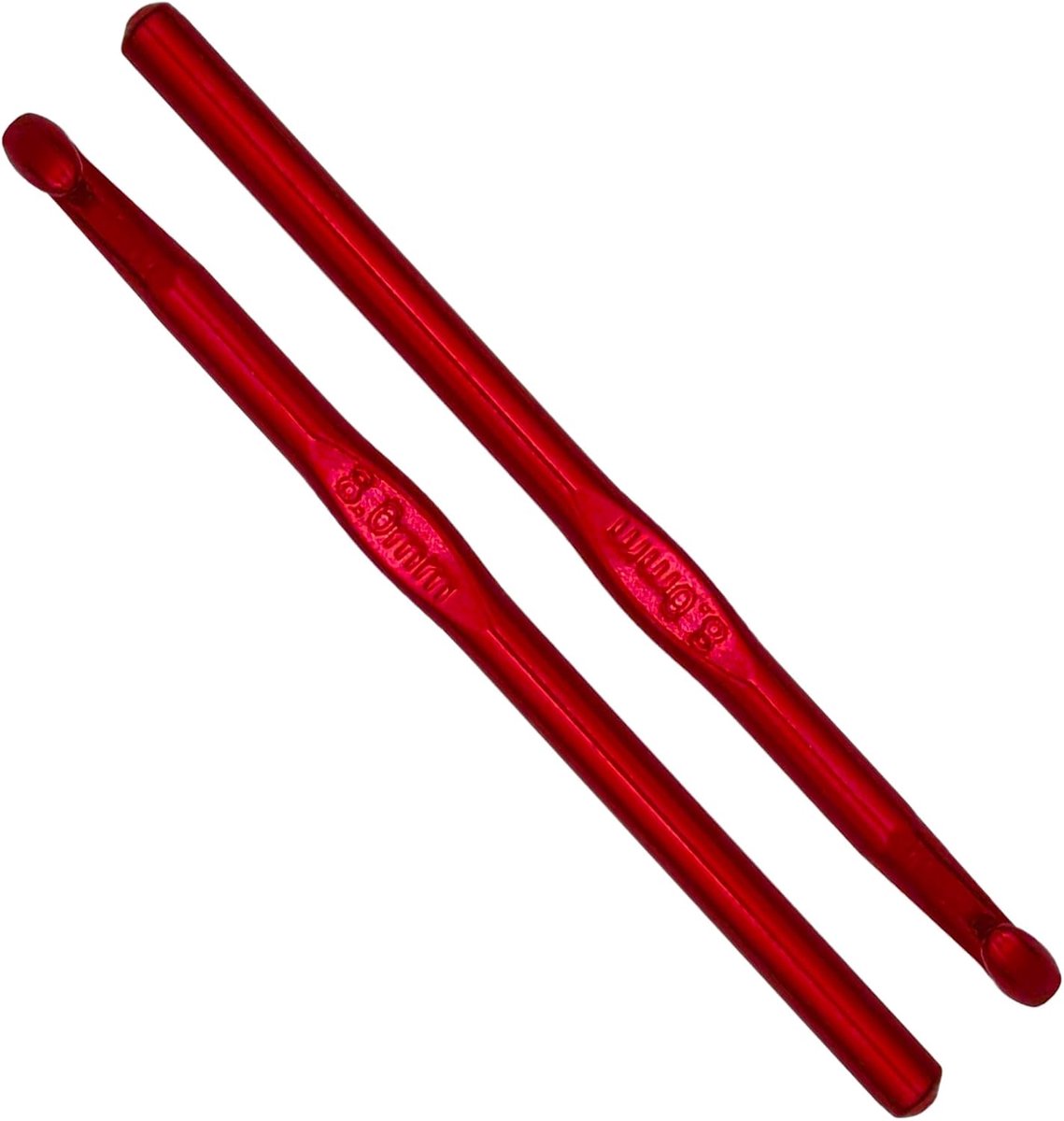 Haaknaaldenset, 2 stuks, 8 mm, verschillende maten, ergonomische set voor haken, knutselen, voor het breien van sjaals, mutsen, amigurumis, doe-het-zelf (2 stuks, 8 mm)