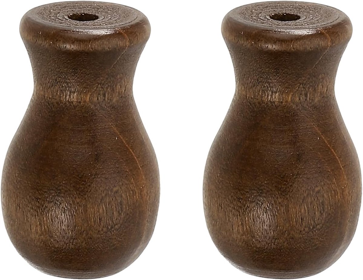 Koordknopen, 32 mm, gordijnkwasten, houten trekkoord, kwasten, hangers voor raamgordijnen, jaloezieën, bruin, 2 stuks