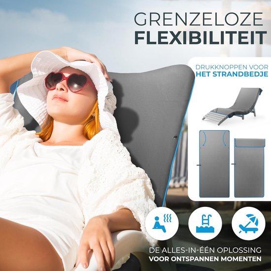Microvezel Handdoeken - Reishanddoeken Sporthandoeken - Licht Reizen - Super Absorberend Sneldrogend - Set XL+S - Grijs Blauwe — afbeelding 3