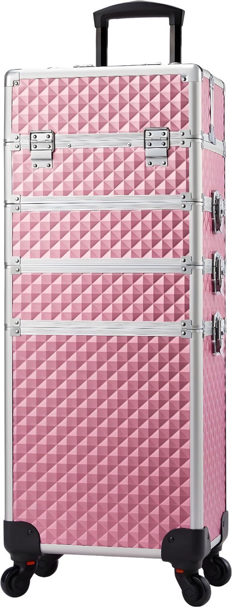 Make-up Trolley Luxe - 4-in-1 met Wielen - Grote Opbergcapaciteit Professionele Reiskoffer