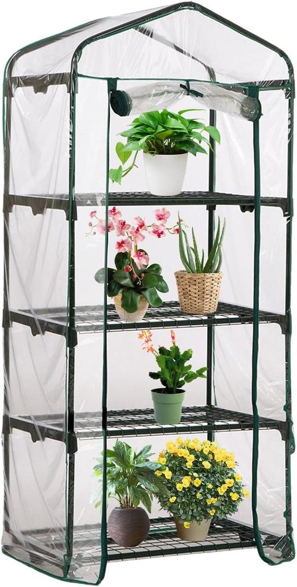 Draagbare Broeikas - Kleine Kas - Planten Kweken - Gereedschapsvrije Montage - 69 x 49 x 158 cm - Transparant