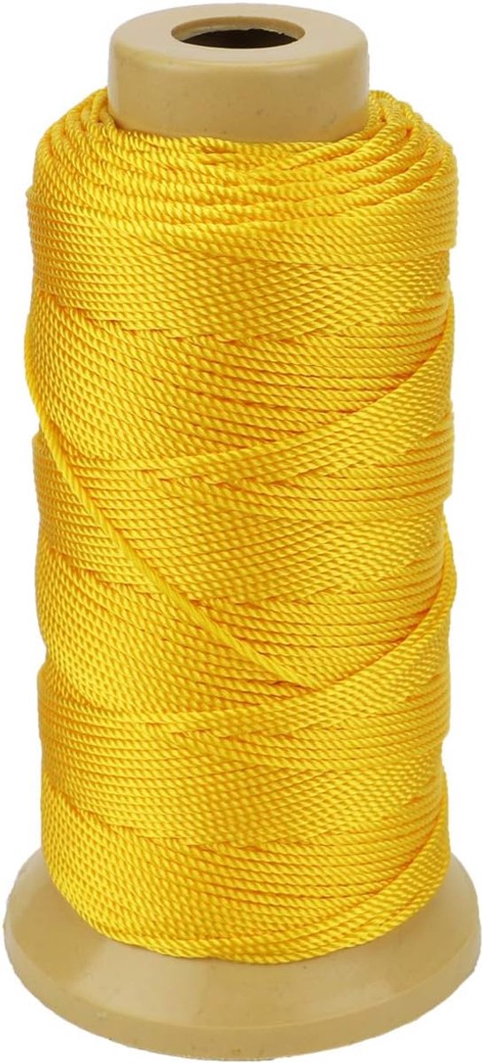 Nylon Touwkoord voor Tuinieren Markering van Doe-het-zelfprojecten Crafting Metselwerk (1,5 mm-328 voet, Geel)