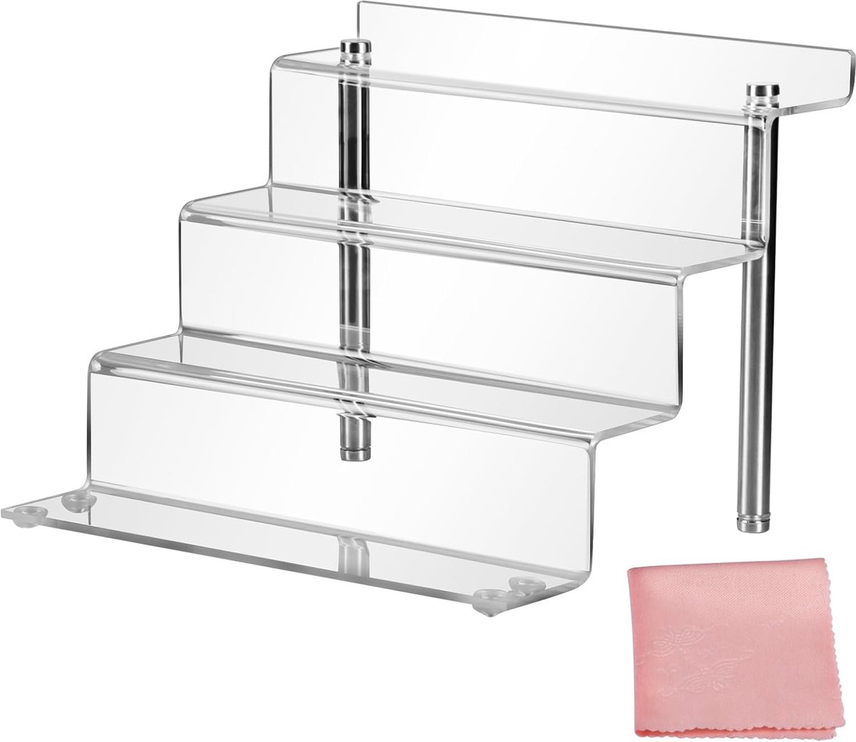 4-laags displaystandaard, acryl riser voor cupcakestand, cosmetica parfum organizer, displayrek, decoratie en organizer voor desserts (1 pakket)