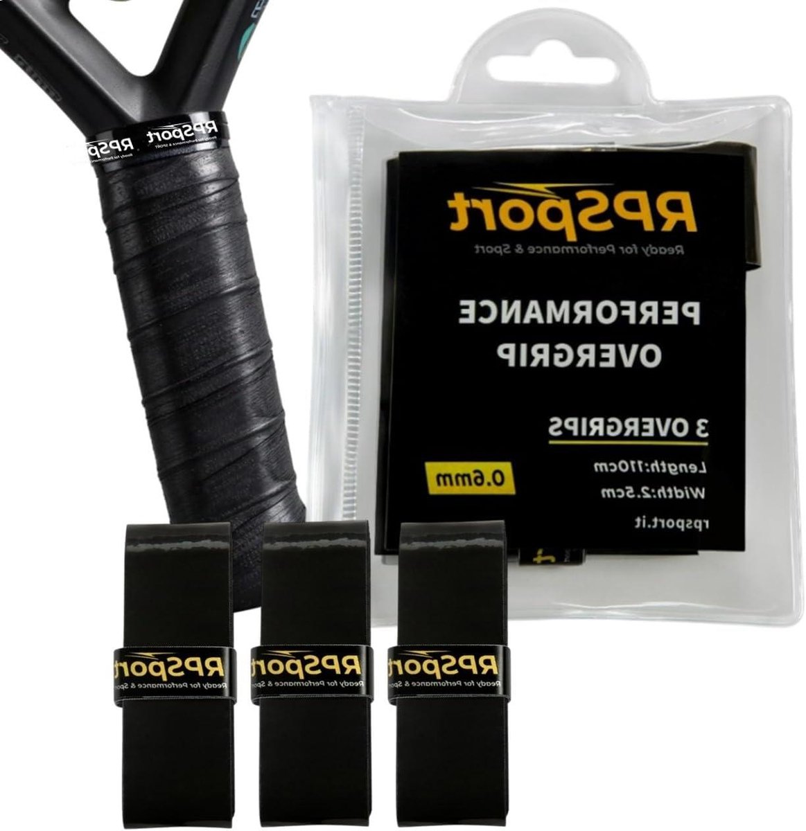Overgrip Padel - Antislip Handgreep - Sporten Verbeteren - 3 Lagen Structuur - Regular - Zwart