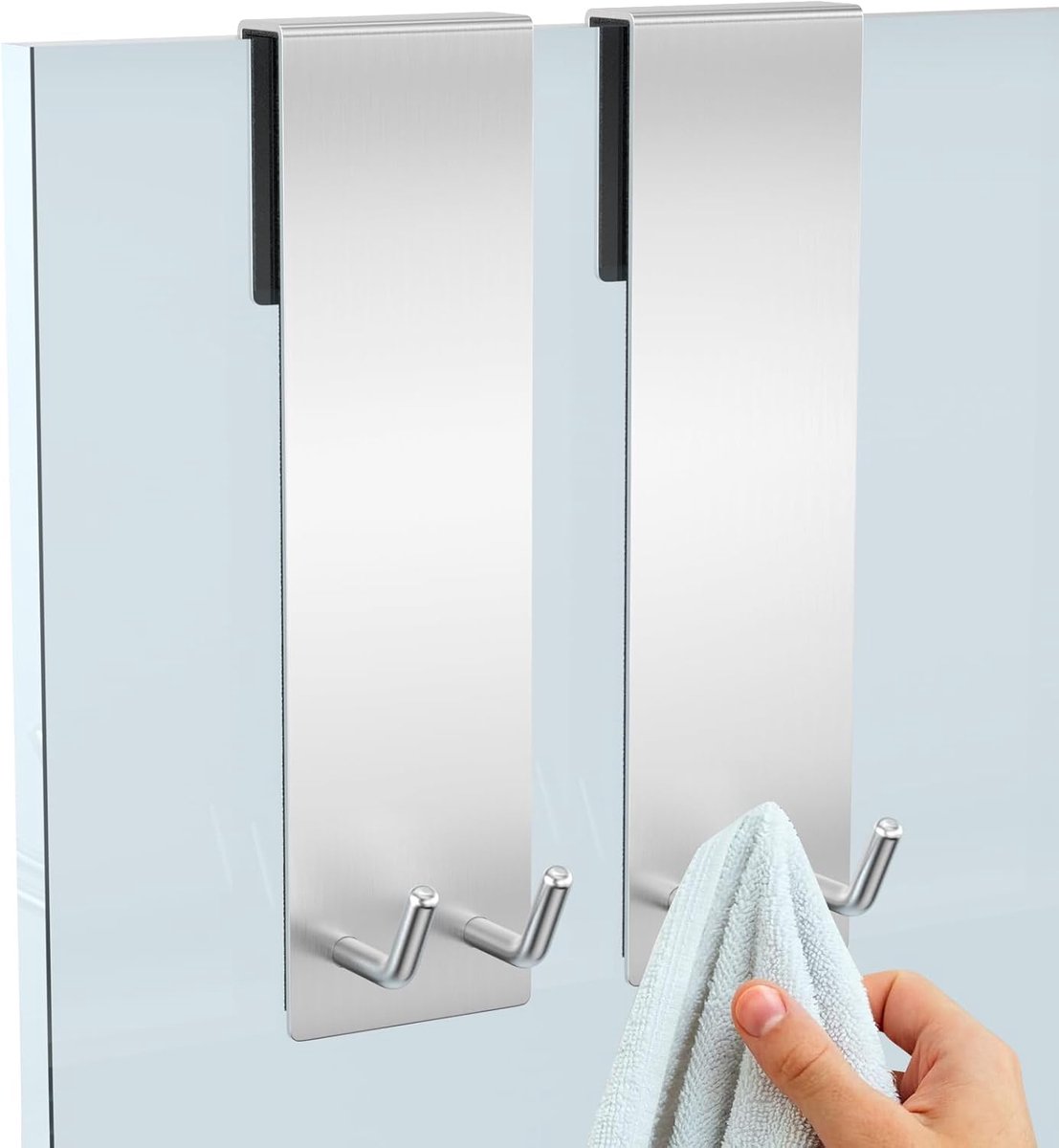 2 stuks handdoekhouders, radiatoren, badkamerradiator, verwarmingshaak voor handdoekradiator, handdoeken, radiatorhaken, douchehaken, handdoekhaken zonder boren, roestvrij staal, voor badkamer
