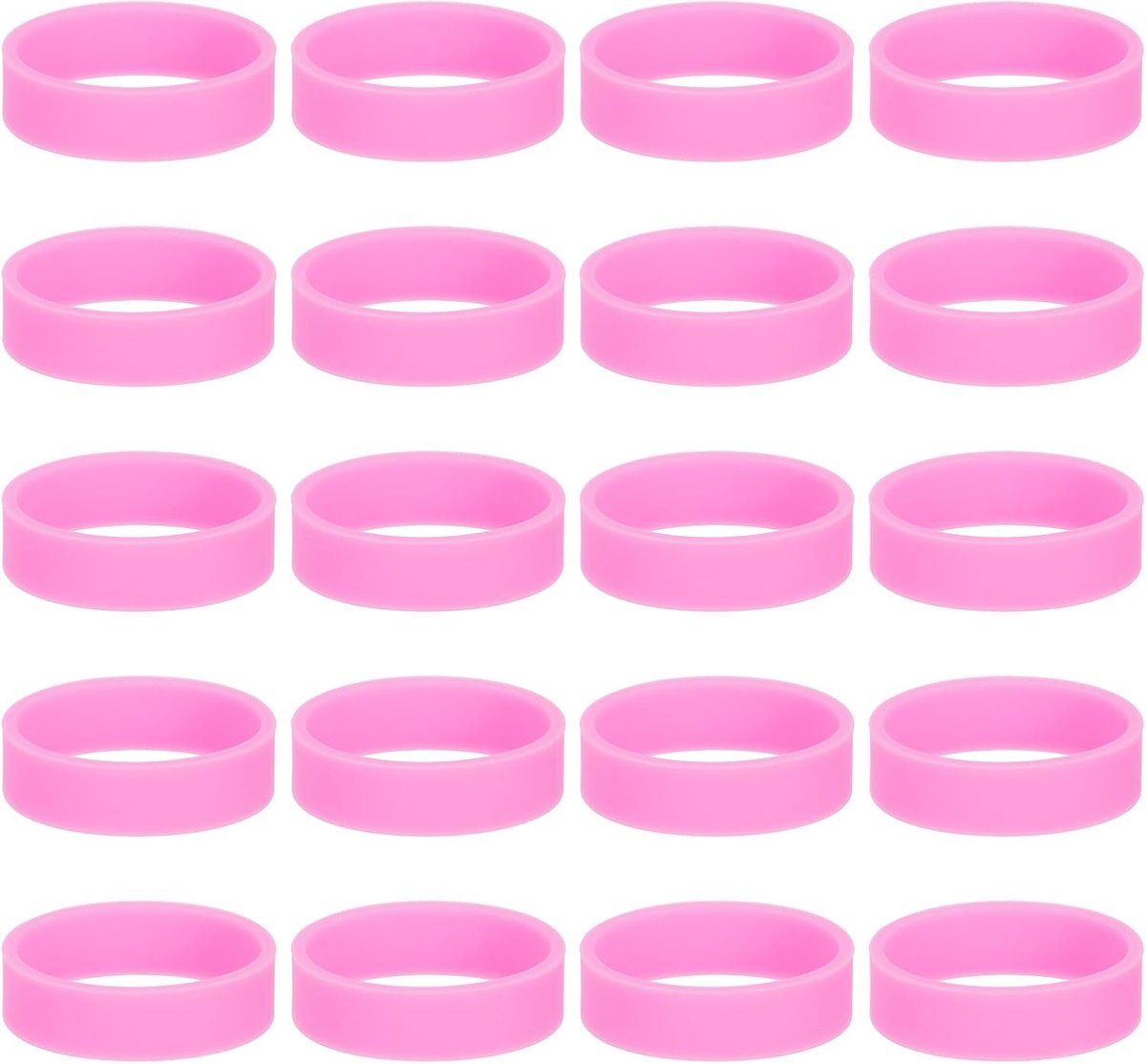 Elastieken, antislip, 3,5 cm, platte elastische rubberen omsnoeringsbanden voor boeken, vallen, kunst, koord, omsnoeringen, roze