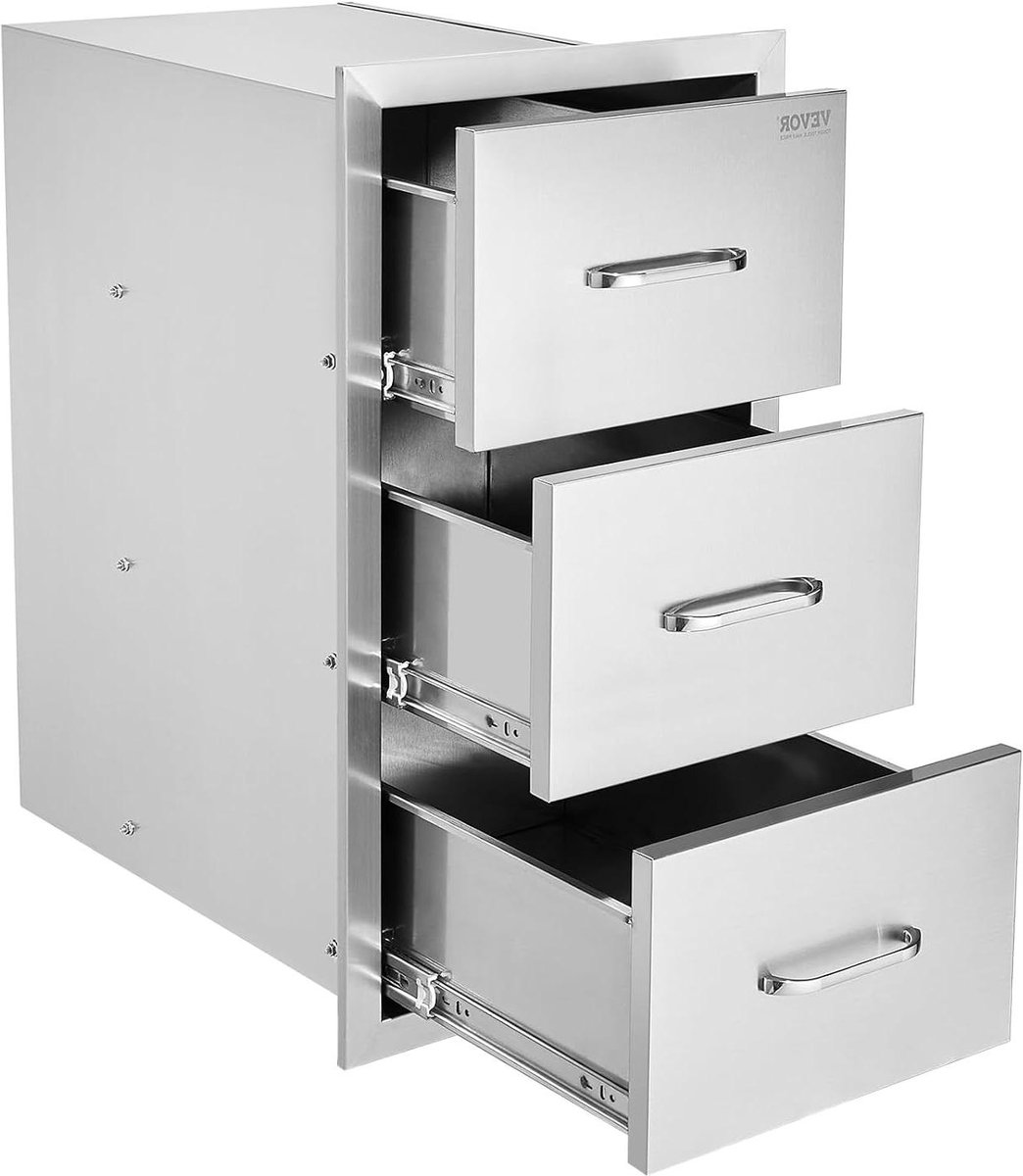 Ladekast Keuken - Opbergkast Buiten - Keuken Organiseren - Geluidsarme Glijrails - 40 x 72.5 x 52.5 cm - Zilver