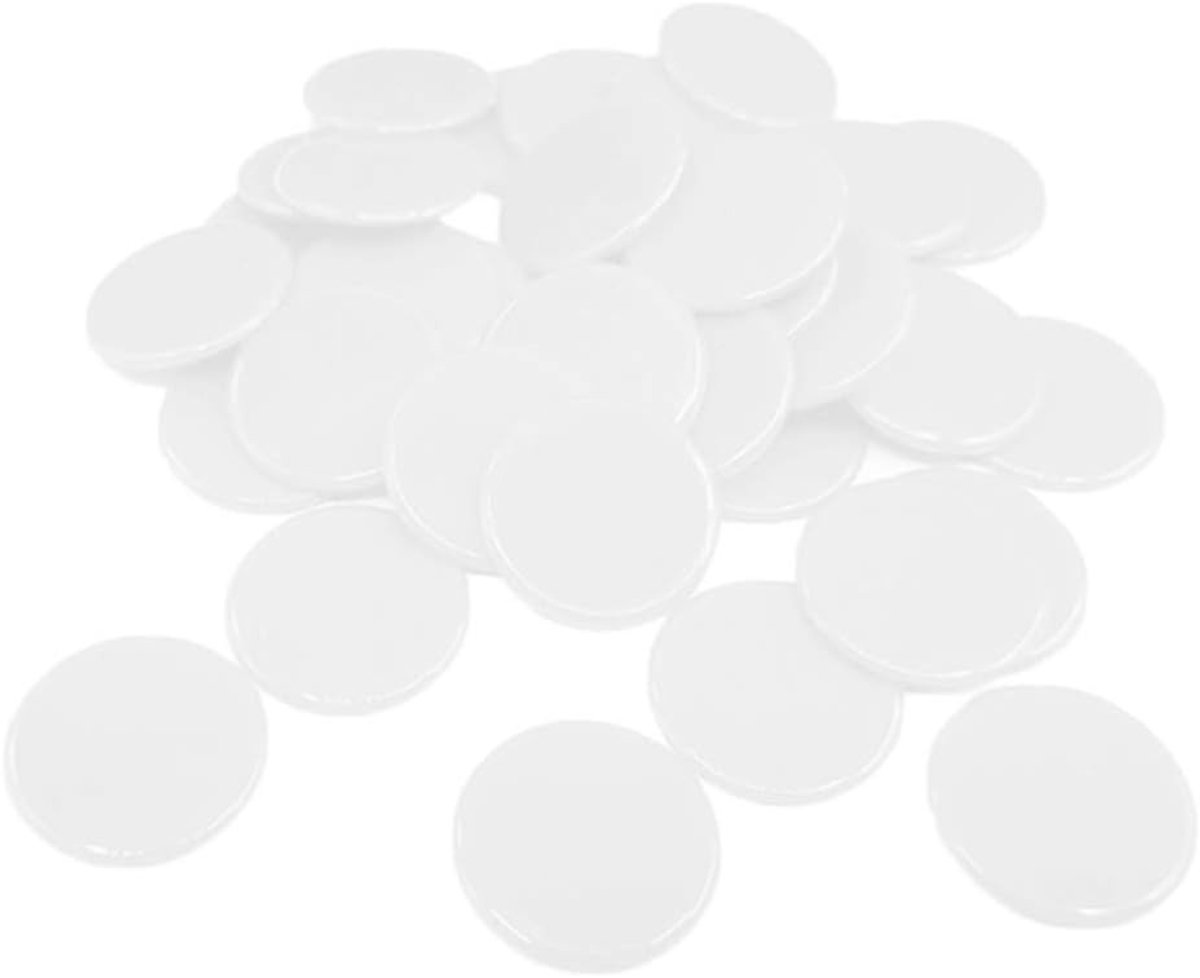Poker Chips 100 Stuks Blank Plastic 19mm voor Texas Hold'em, Kaartspellen en Casino Avonden, Ideaal voor Bingo en Rekenen