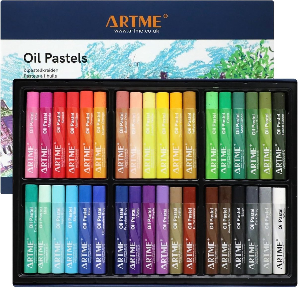 SnelShoppen - Oliepastel Set 36 Kleuren, Intensief en Mengbaar Oliekrijt voor Canvas en Papier, Hoge Dekking en Zachte Textuur voor Schilderen, Tekene