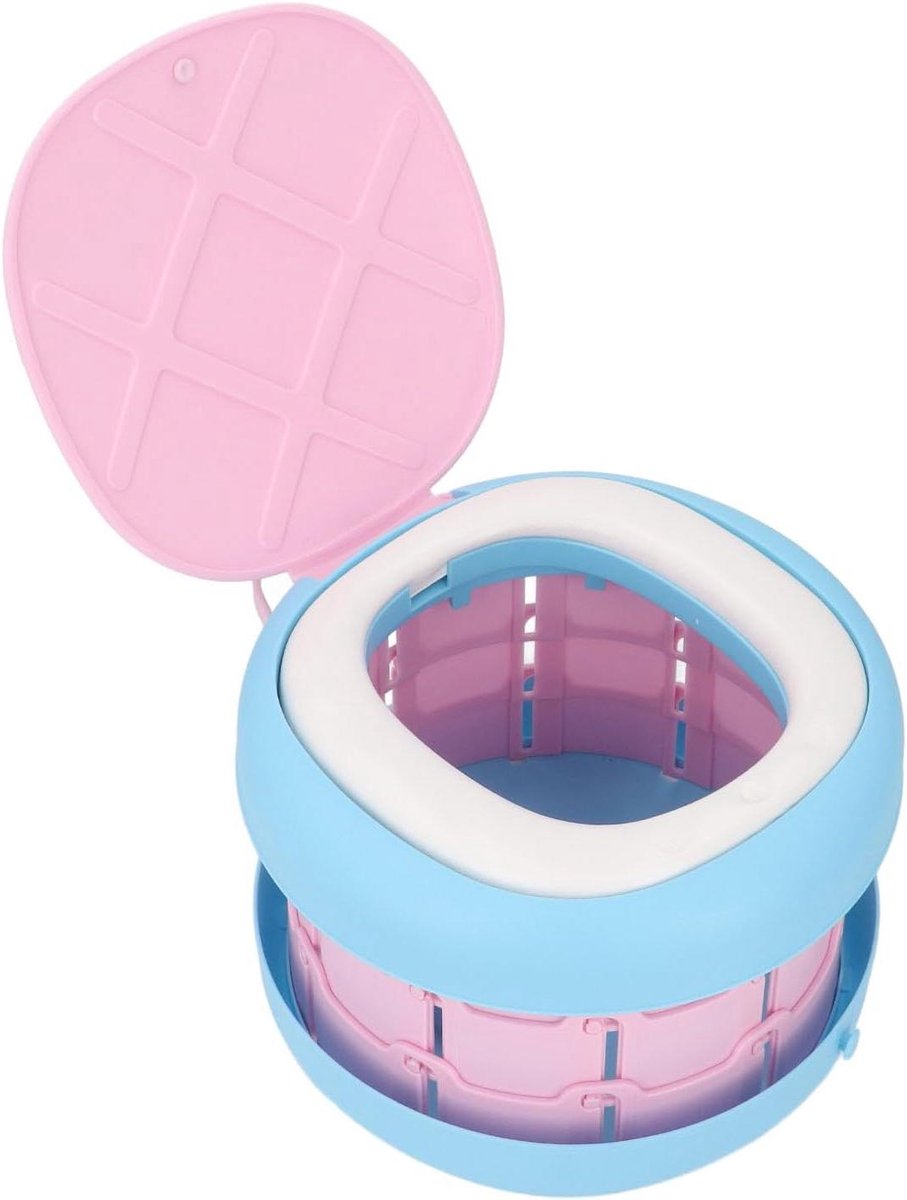 Opvouwbaar Kindertoilet - Reispotje Peuters - Zindelijkheidstraining Onderweg - Compact en Draagbaar - 28 x 28 x 11 cm - Roze