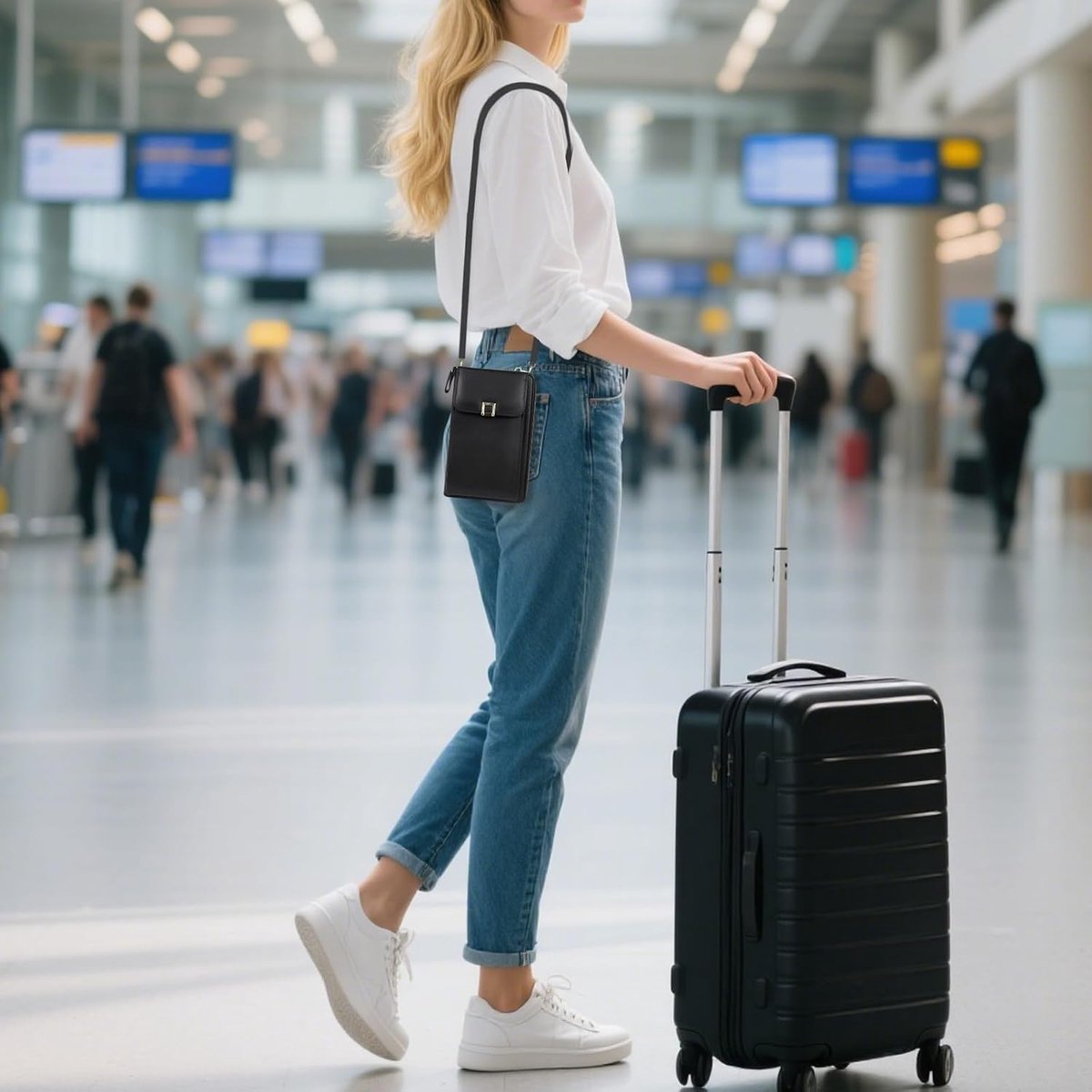 Schoudertas voor dames, kleine schoudertas voor mobiele telefoon, PU-leer, crossbody tas, mini-telefoontas met verstelbare afneembare schouderriem