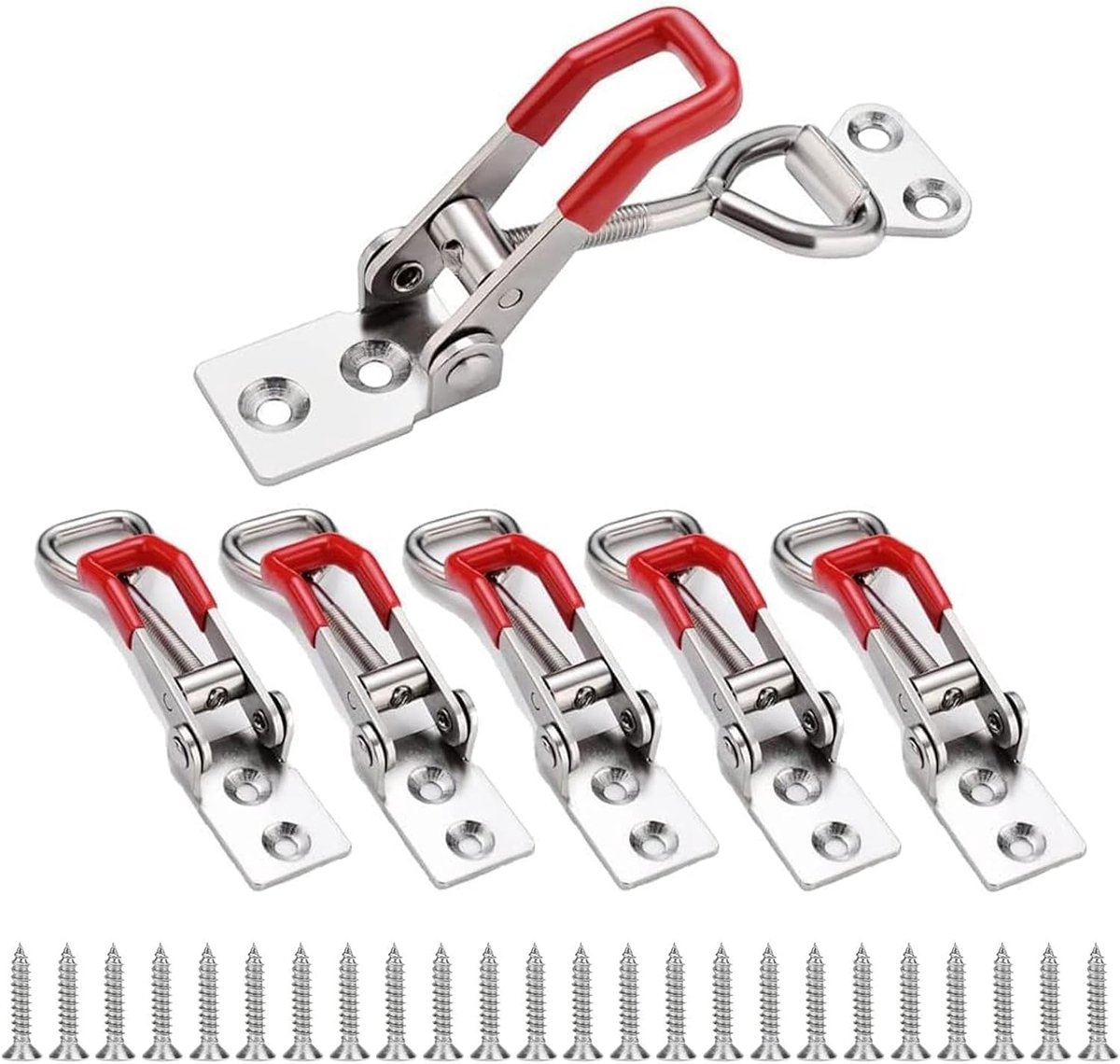 6 Stuks Verstelbare Hefboomsluiting,GH-4001 Spansluiting,Verstelbare Kniehefboomspanner, Snelsluiting,Geschikt Voor Ladekasten, Kasten, Lades, Deuren En Ramen, Draagvermogen 150 Kg