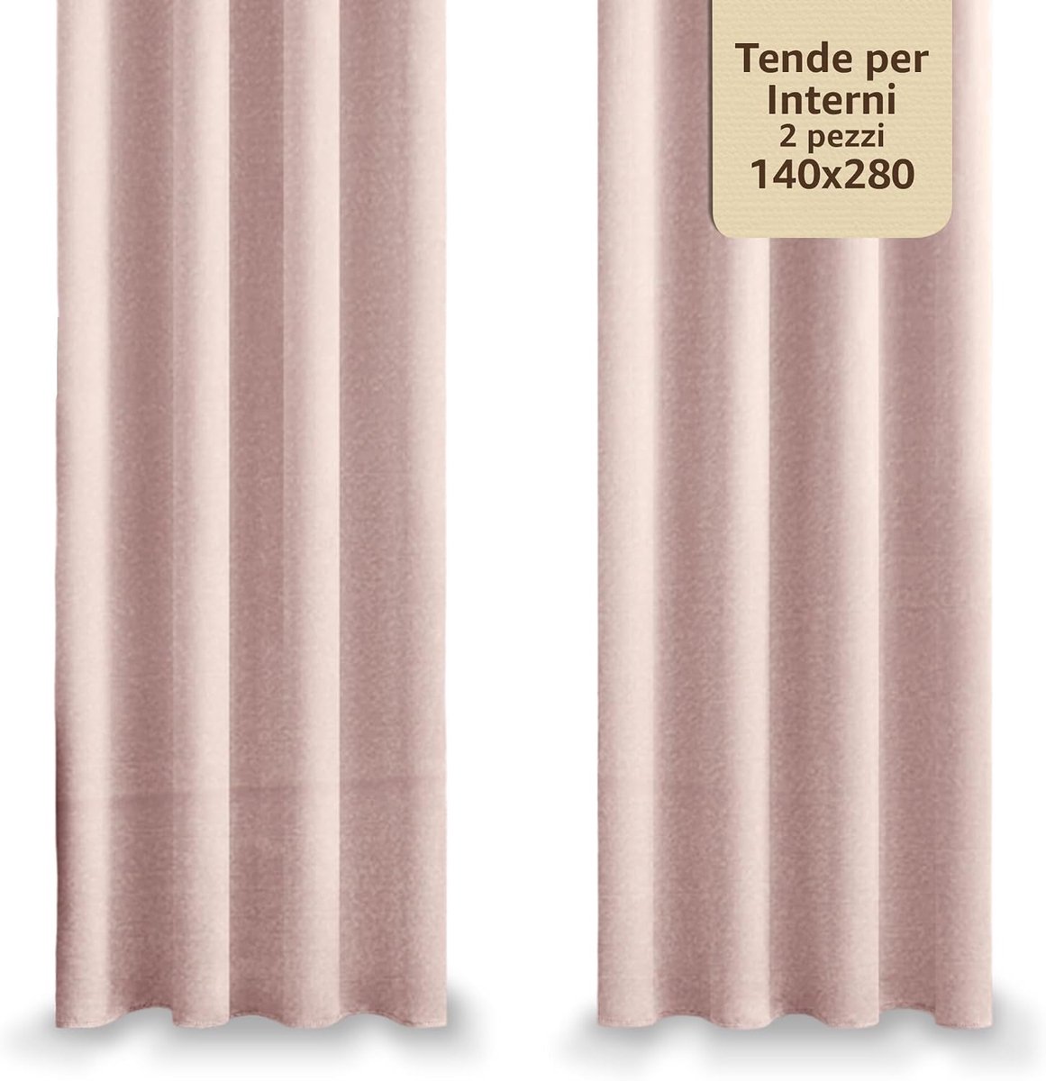 Gordijnen voor binnen, 2 stuks, elegant, ondoorzichtig, voor slaapkamer, woonkamer, met oogjes, 140 x 280 cm (poeder)