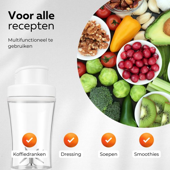 COCHO® Blender To Go - Smoothie Maker 650ML - Oplaadbare Mini Blender - Smoothies & Shakes - Draadloos & Draagbaar - Fruit Mixer - USB Oplaadbaar van COCHO® — afbeelding 5