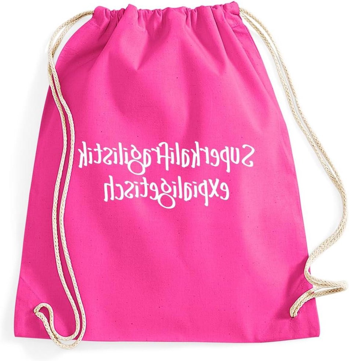Gymtas Trekkoord - Sporttas Katoen - Sporten en Reizen - Natuurlijk Materiaal - 12 Liter - Roze