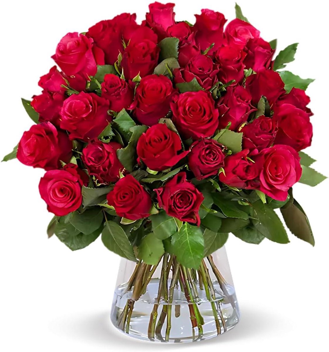 Rozenboeket - Bloemen arrangement - Liefde tonen - Handgebonden kwaliteit - 70 stuks - Rood