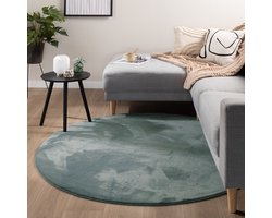 NATURL. Rond laagpolig vloerkleed - Cozy Groen - Ø 80cm