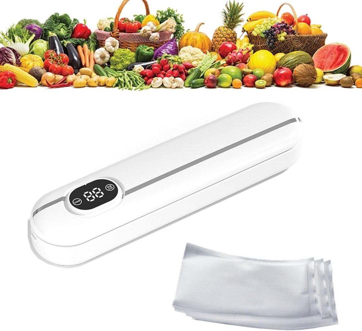 Vacuümsealer Machine - Voedselverzegelaar - Keuken Voedsel - Sterke Zuigkracht - 28 cm Afdichting - Wit