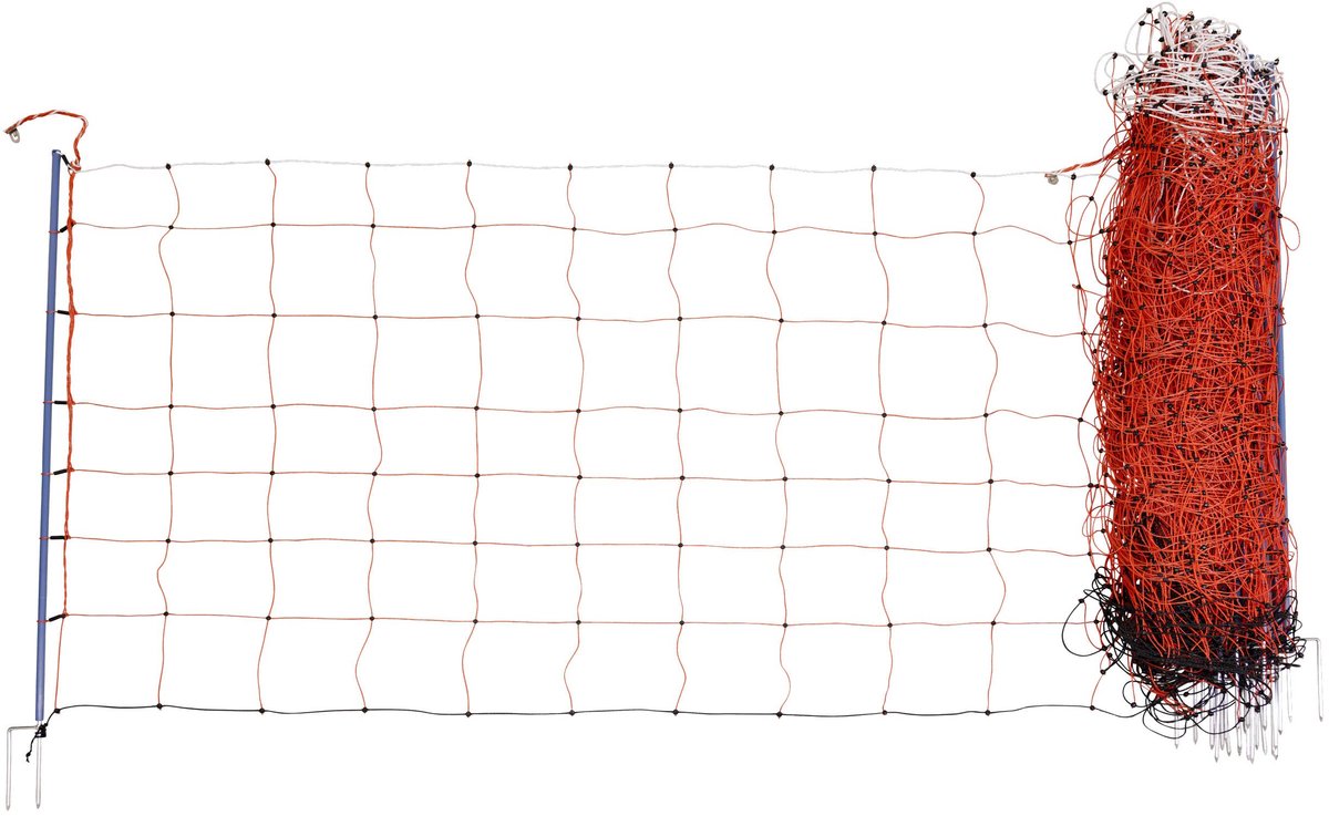 SnelShoppen - OviNet Premium Elektrificeerbaar Schapennet Weidehek Wilgennet 50 m x 108 cm Oranje/Wit - 3 Jaar Garantie UV-Stabiliteit