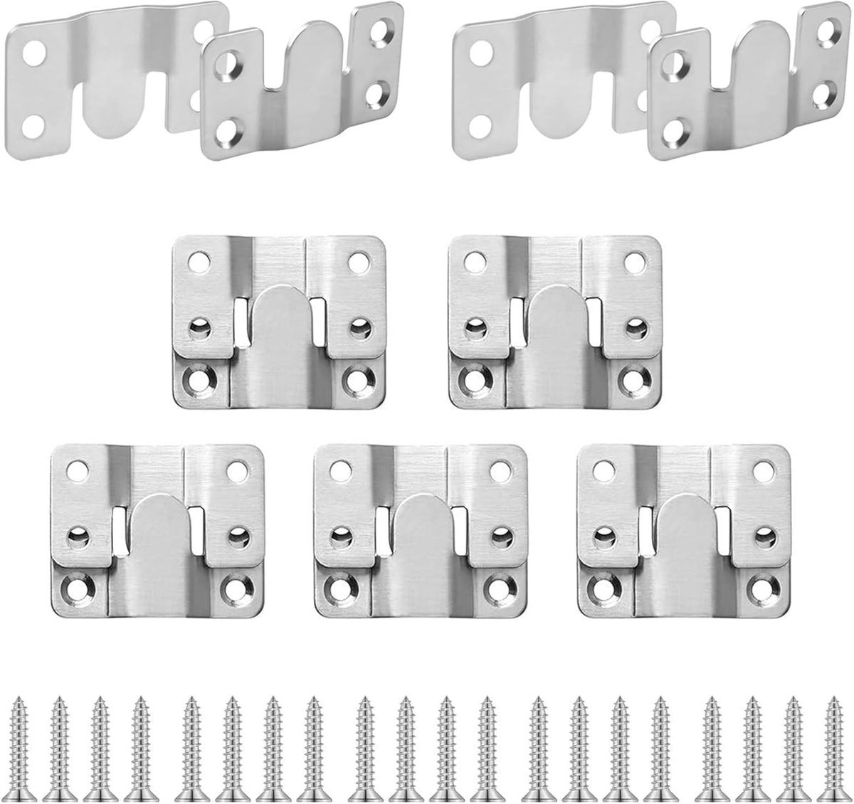10 stuks zware lasten fotolijsten hangers roestvrij staal meubelverbinderhaken voor foto's, spiegels, wandhouder en meubelverbinders (54 x 30 mm, 10 stuks)