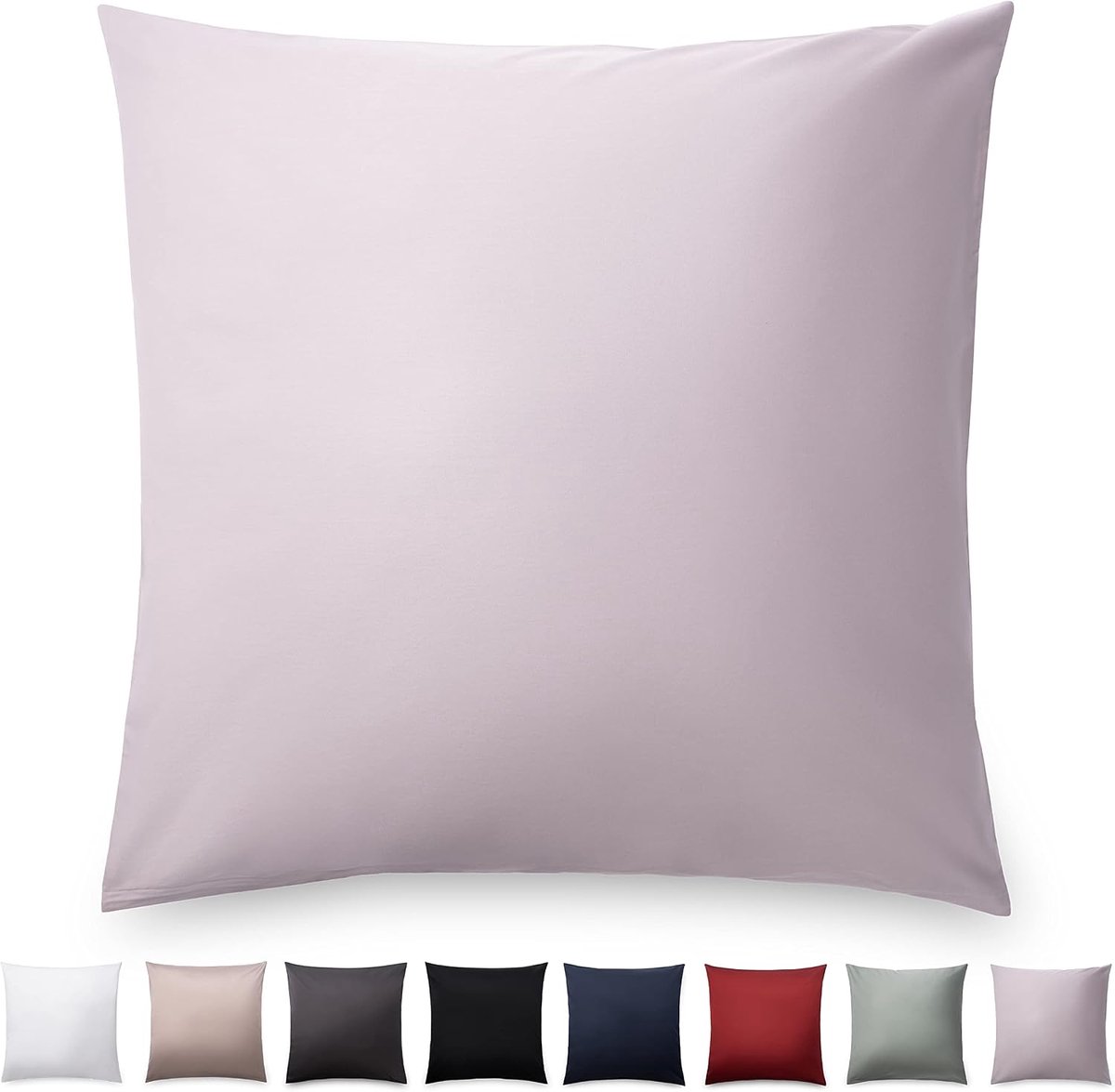 Mako satijnen kussensloop 60x60 katoen grijs - set van 2 kussenslopen van 100% katoen - elegante glanslook & ritssluiting - satijnen kussensloop voor kussens 60 x 60 cm sierkussen en