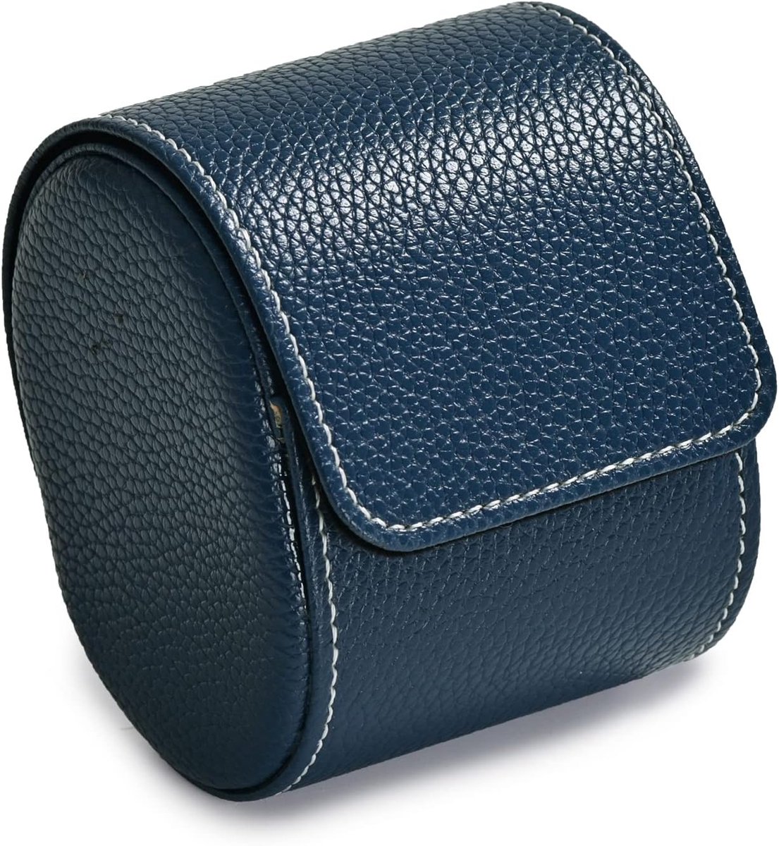 Luxe PU-lederen horlogedoos, opbergdoos voor reizen, single watch case, horloge, geschenkdoos voor Kerstmis, jubileum, verjaardag, blauw, Elegant