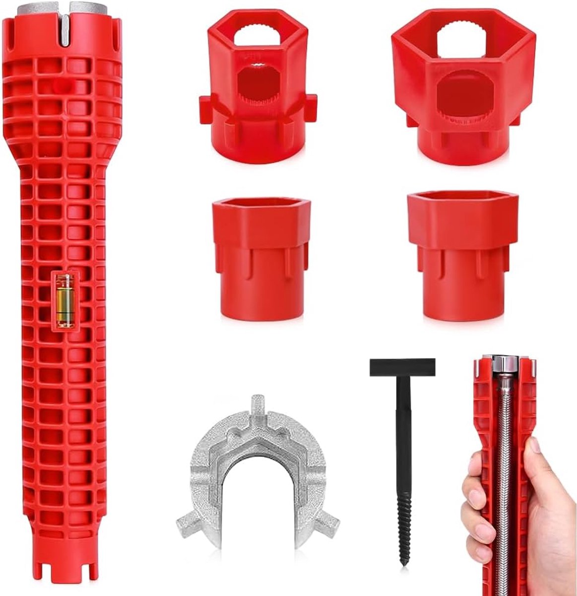 mizikuu 14 in 1 Wastafel Gootsteen Waterkraan Installatiegereedschap Multifunctionele Kopsleutel Toiletpot Badkamer Keuken Sanitaire Bouw