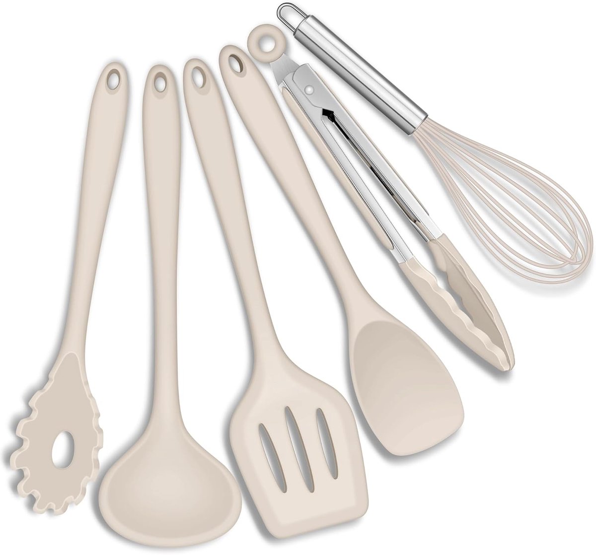 Keukengereiset, 6 stuks siliconen keukenhulpen, kookbestekset, kaki, anti-aanbakspatel, keukenset voor koken en bakken, hittebestendig en levensmiddelenkwaliteit, vaatwasmachinebestendig