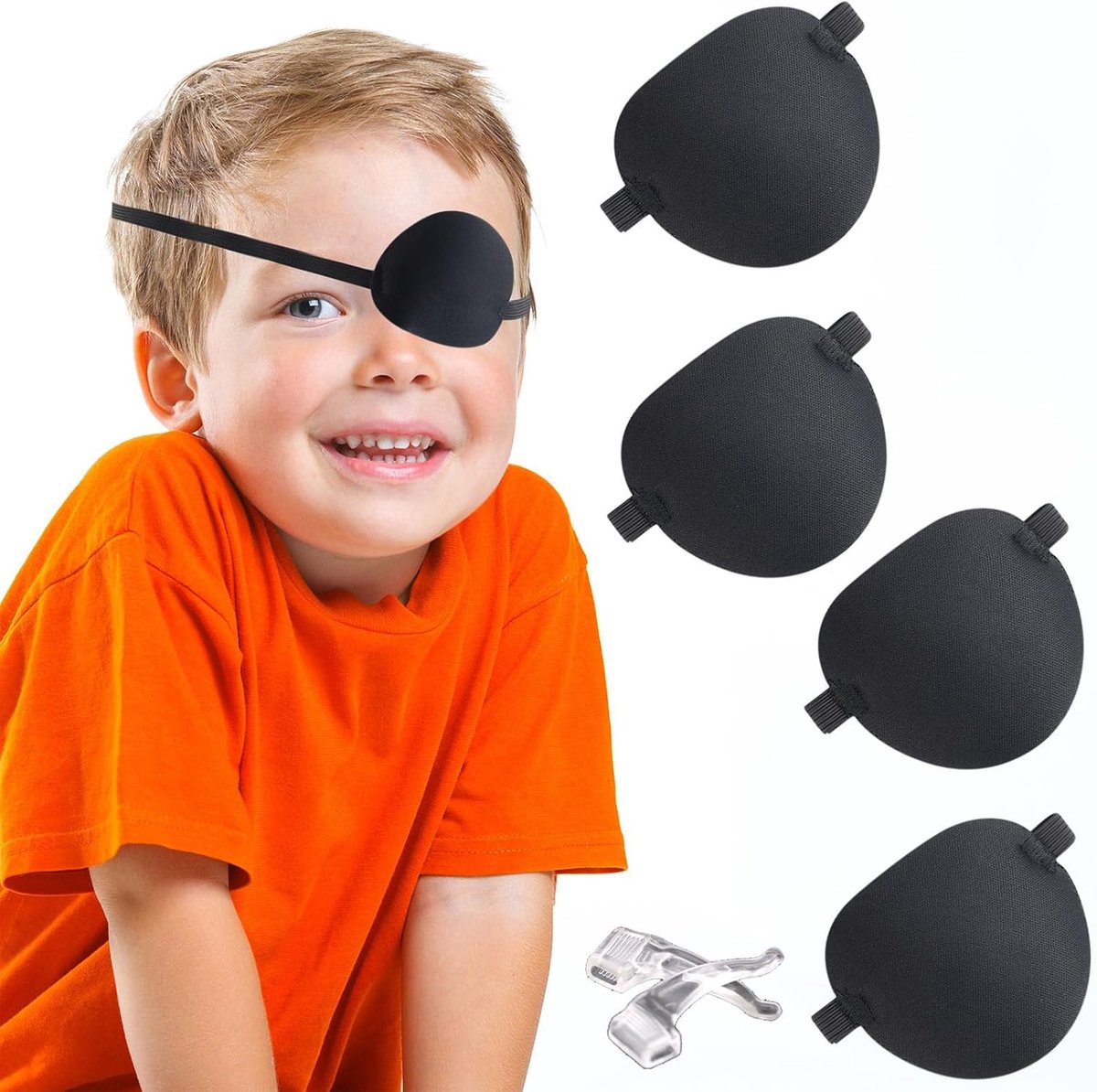 5 Stuks Verstelbare Strabismus Oogpatches Luiaard Oogbeschermers voor Amblyopie Luiaard Oog One Eye Cover 3D Oogpatches met 2 paar oorkussens