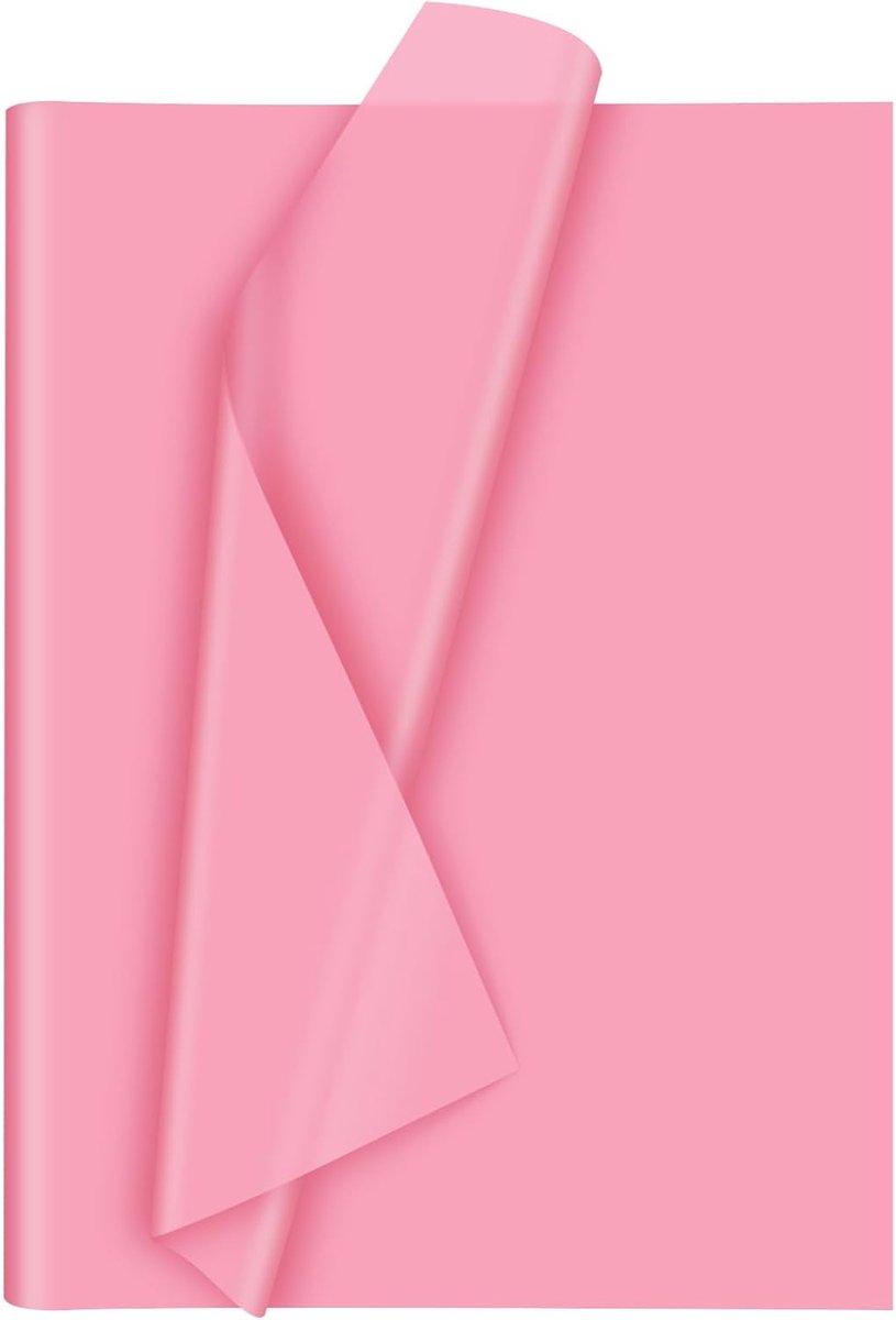 60 vellen roze tissuepapier voor kunstzinnig verpakken, bulk tissuepapier voor DIY kunstnijverheid, bloemen, verjaardag, Valentijnsdag, bruiloft, feest(50 x 37 cm / 20 x 14.5 inches)