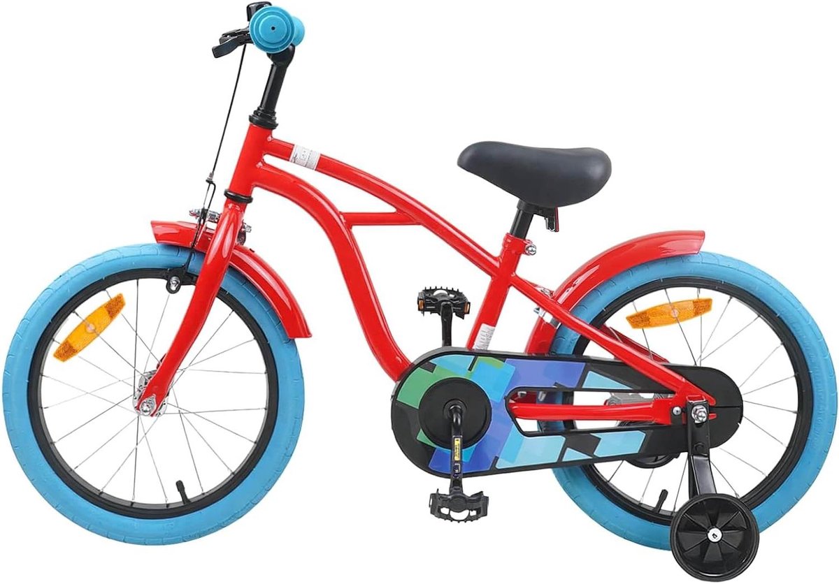 Kinderfiets 16 Inch Klassieke Fiets Buiten Plezier Stalen Frame 112.5 cm Rood