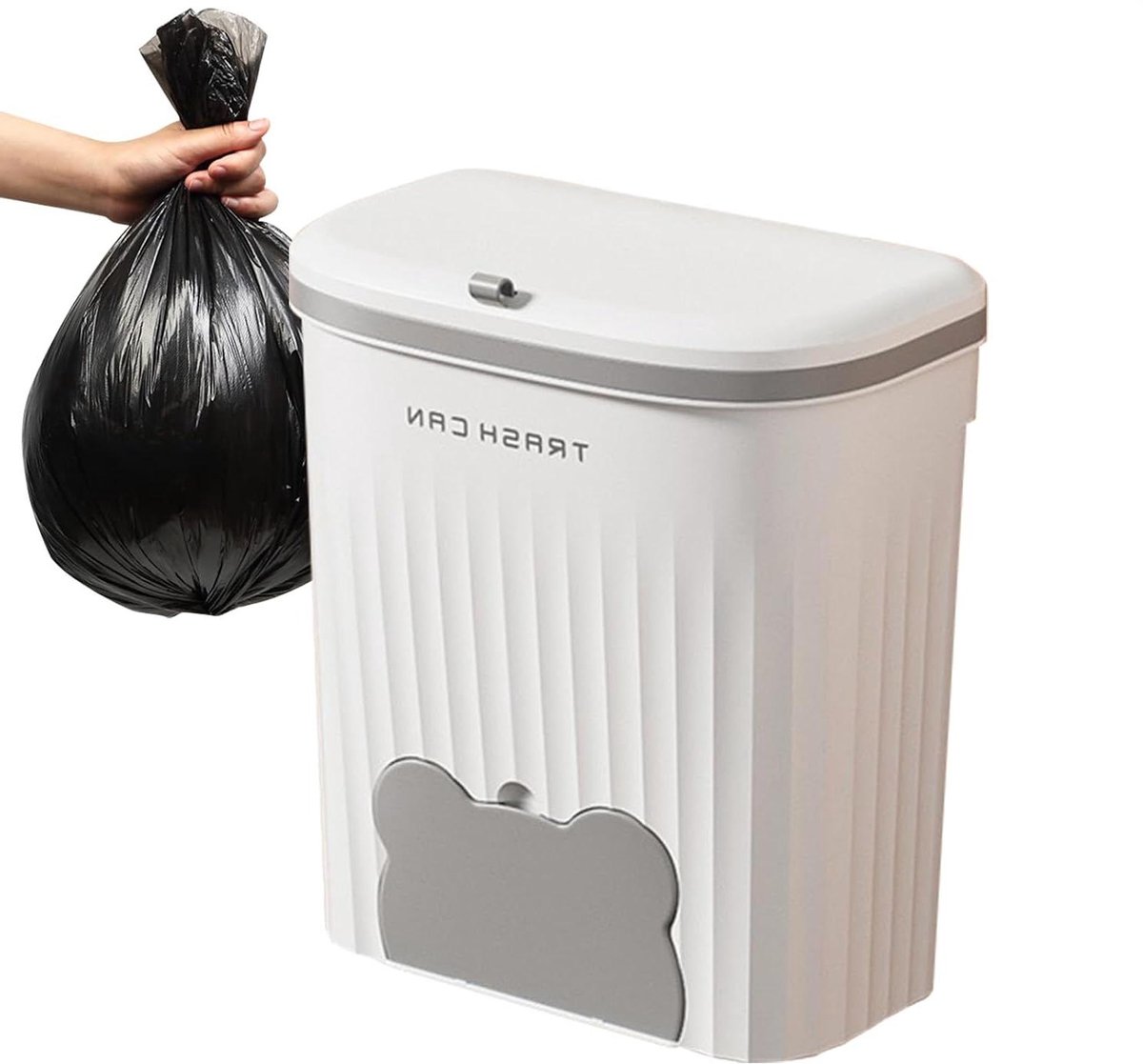 Keuken Compostbak - Afvalmand Tafel - Afval Beheren - Ophangbaar Deksel - 28 cm - Grijs