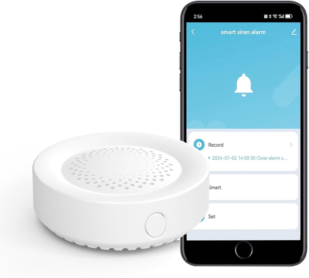 Smart Sirene Alarm: 100db Sounder, App Control, Smart Home Veiligheid & Automatisering, Draadloos Inbraakalarm, Compatibel met Alexa