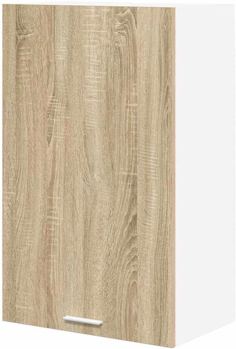 Keuken Hangkast - Keukenkast Wandkast - Keuken Organiseren - Glad Oppervlak - 50 x 31 x 80 cm - Sonoma-eiken Wit