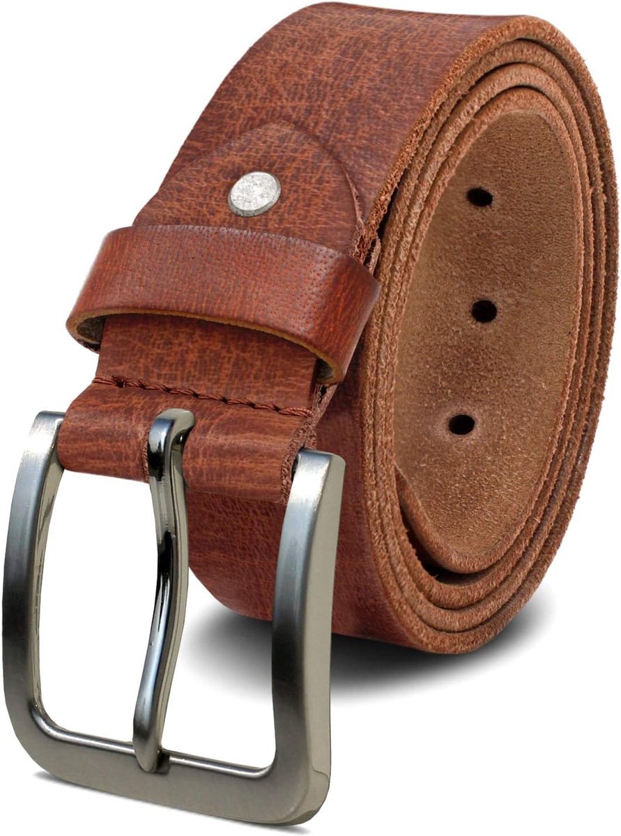 Leren Riem voor mannen gemaakt van stoer 4 mm Buffelleder, Vol Leder herenriem