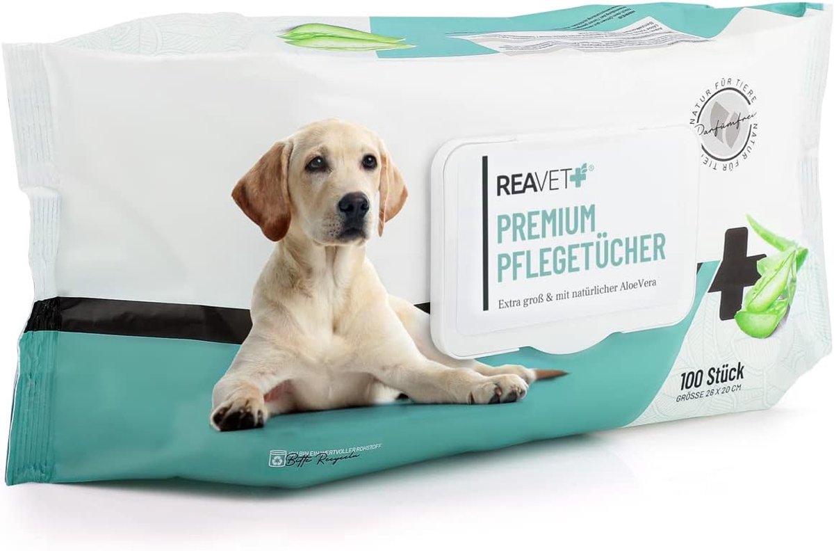 SnelShoppen - 100 stuks XXL vochtige doekjes voor honden en katten, hypoallergene scheurvaste reinigingsdoeken voor billen, poten, ogen en oren