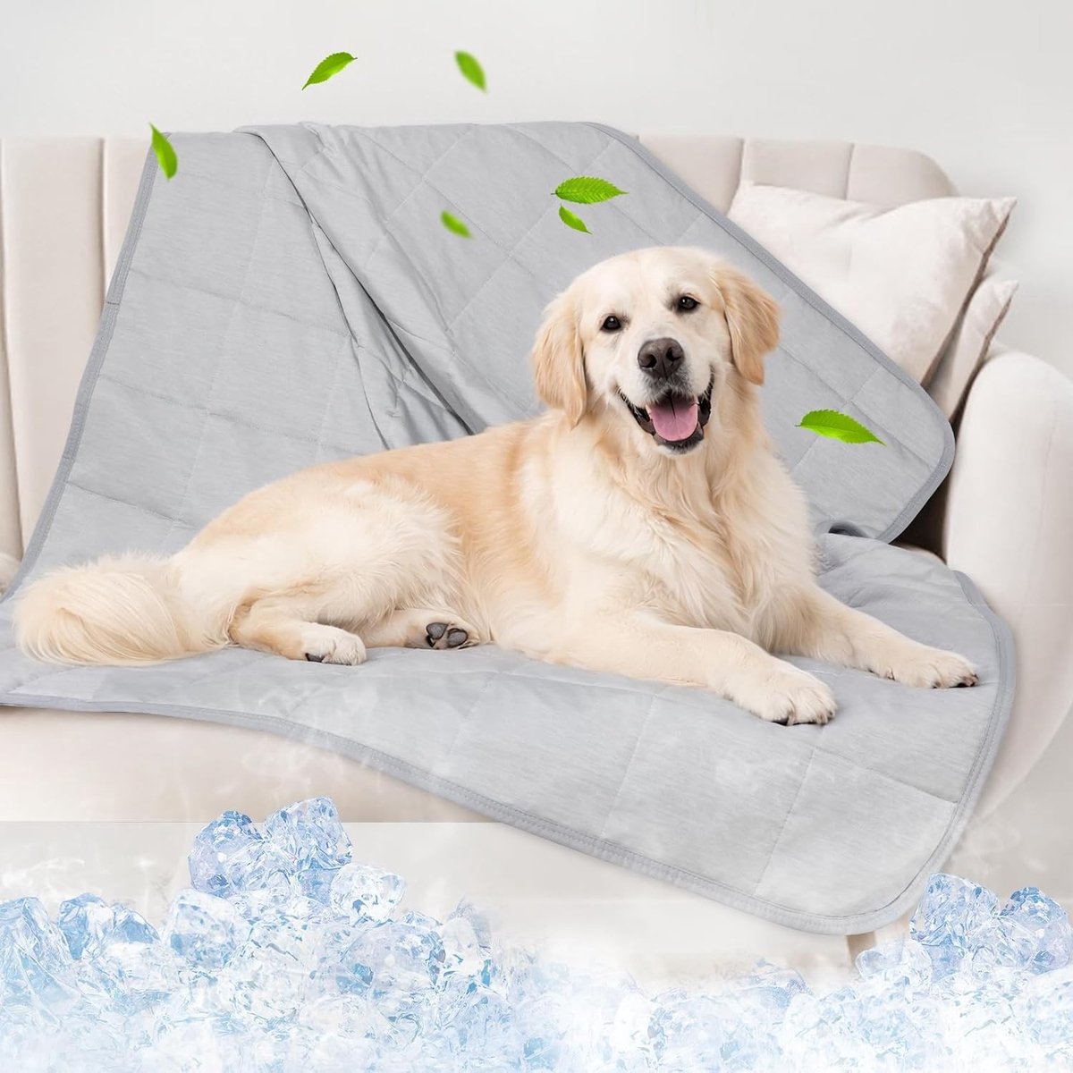 Koel Dekentje voor Honden - Wasbaar en Dubbelzijdig Koelend Pet Dekbed voor Zomer, Ultra Zacht en Lichtgewicht (Grijs, 104x157cm)