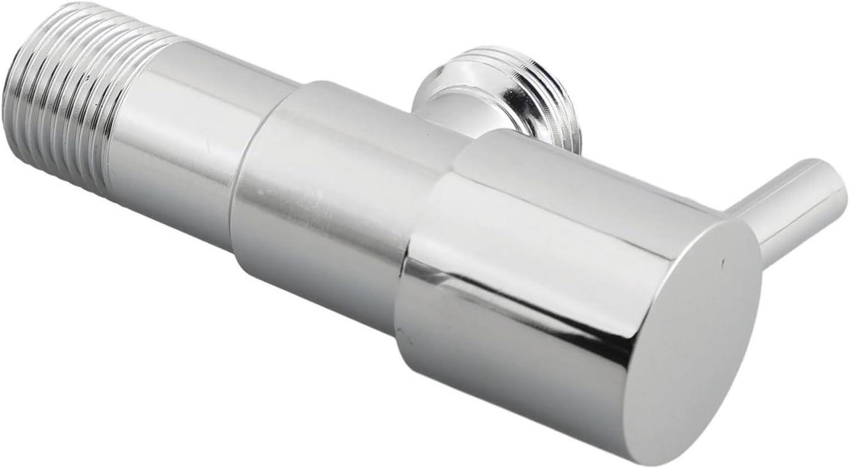 Kraan Driehoekklep - Hoekinlaat Waterstop - Loodgieterswerk Toepassingen - 304 Roestvrij Staal - 10x10x10 mm - Zilverkleurig