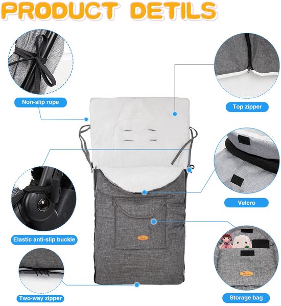 Universele Wintervoetenzak voor Kinderwagen en Buggy - Waterdicht en Warm van Universele — afbeelding 5