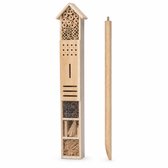 Insectenhotel op Paal – Bijenhotel en Vlinderhotel – 150 cm Hoog – Houten Insectenhuis voor de Tuin – Naturel