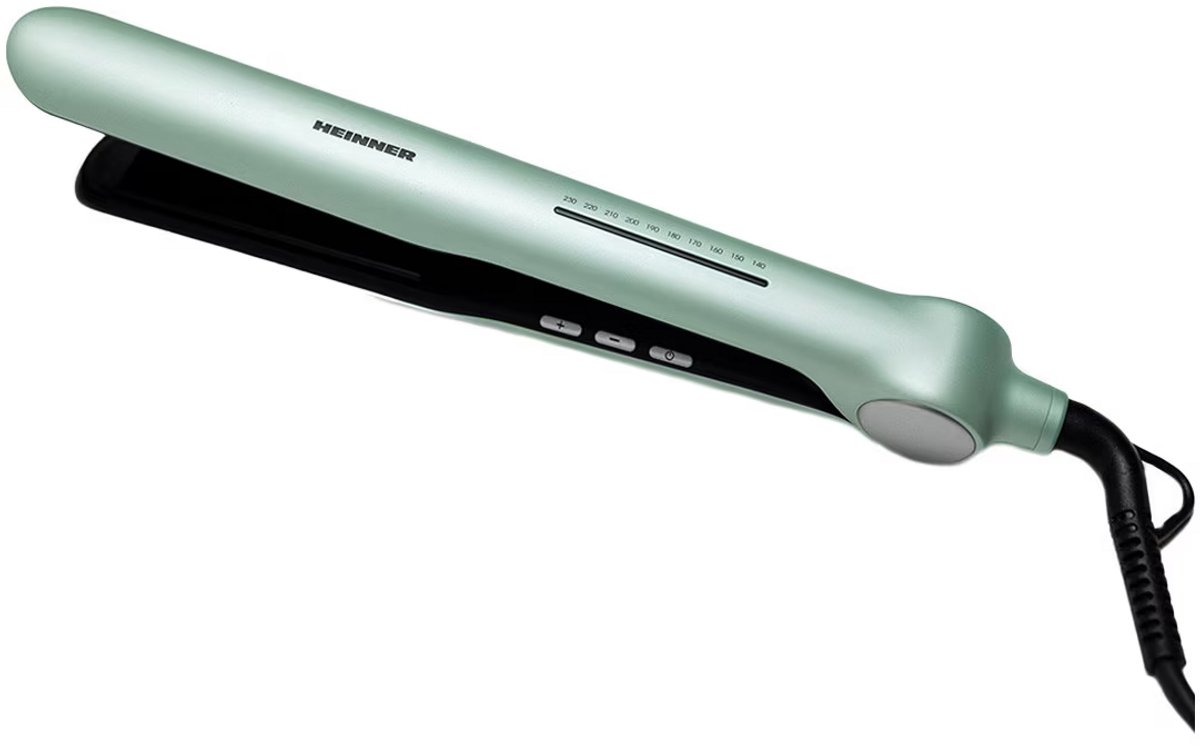 Heinner Stijltang – 53 W – Plasmafunctie tegen Statisch en Pluizig Haar – Keramische Platen van 25 × 105 mm – Instelbare Temperatuur van 140 tot 230 °C – Automatische Uitschakeling – Plaatvergrendeling – Groen