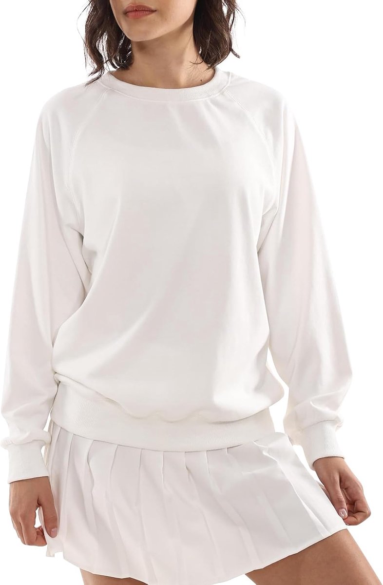 Sweatshirt dames katoen pullover hoodie zonder capuchon casual basic damestrui lange mouwen ronde hals lange mouwen losse top tops