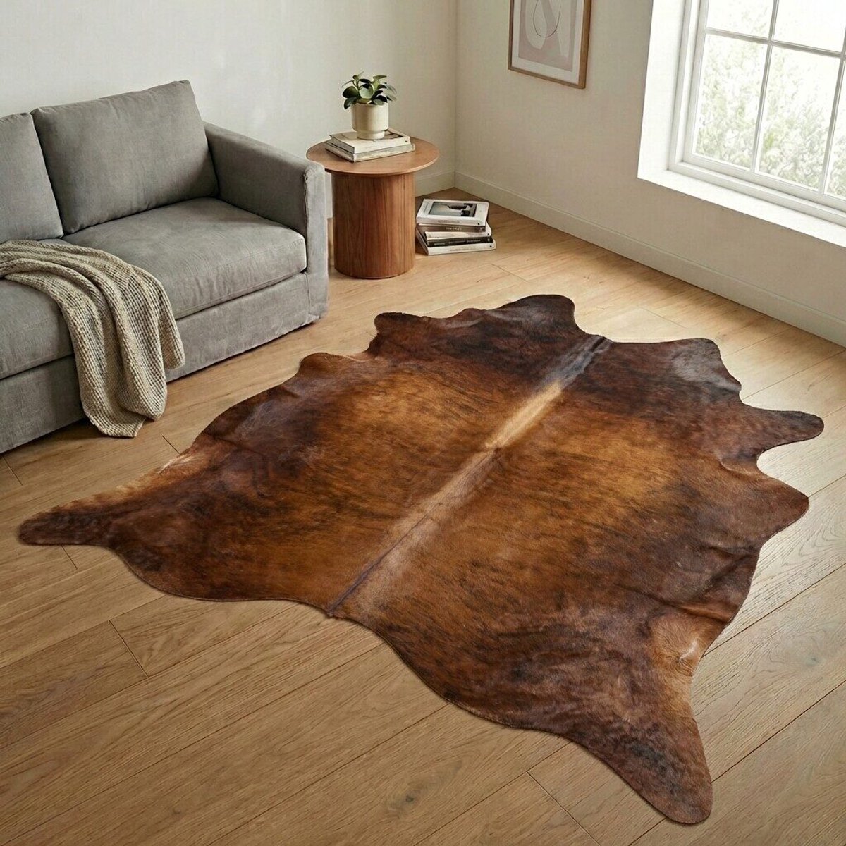 Koeienhuid Vloerkleed XXL (Extra Groot) - Effen-solid - 233 x 228 cm - Koeienkleed / Koeienvel / Dierenvel / Dierenhuid / Koehuid Tapijt