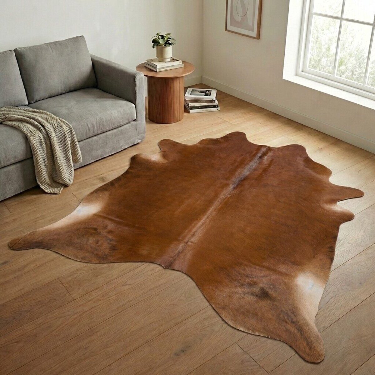 Koeienhuid Vloerkleed XXL (Extra Groot) - Effen-solid - 239 x 217 cm - Koeienkleed / Koeienvel / Dierenvel / Dierenhuid / Koehuid Tapijt