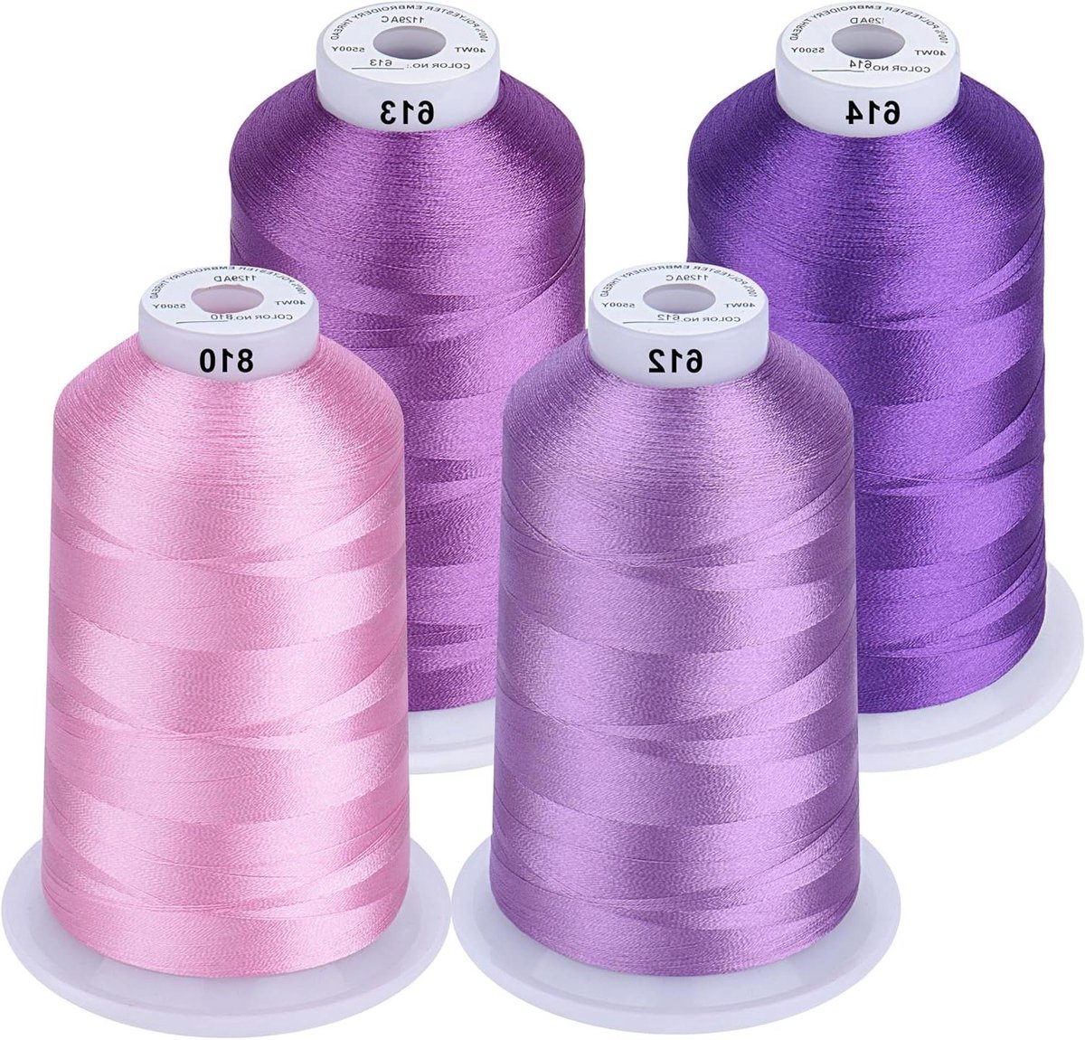 Borduurgaren Polyester - Machinegaren Spoelen - Kleding Versieren - Grote Spoelen - 4 x 5000m - Paars Tinten