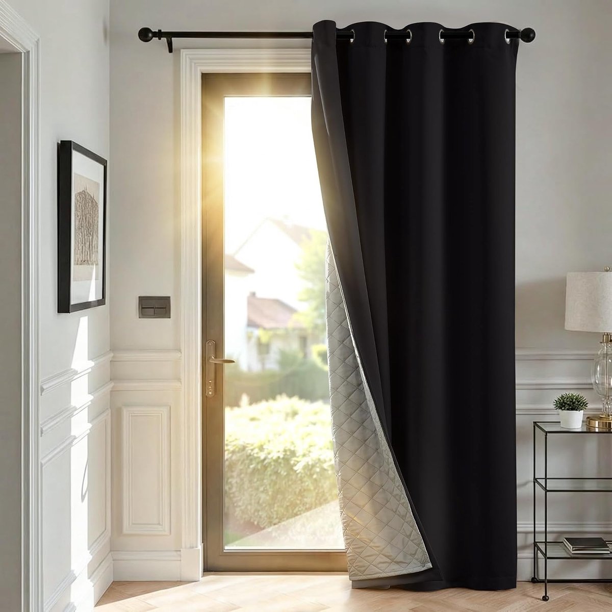 Thermisch Volledig Verduisterende Deurgordijnen met Afneembare Dikke Microfiber Voering, Dubbele Lagen Thermisch Geïsoleerde Winddichte Geluiddichte Gordijn voor Slaapkamer, Woonkamer, B52 x