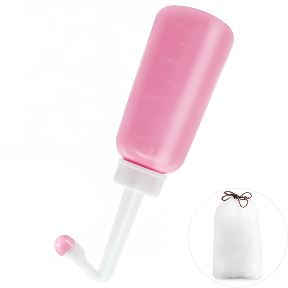 JCP® Peri Bottle - Vaginale Douche - Draagbare Bidet - Roze en Wit - 18cm x 8cm x 7cm