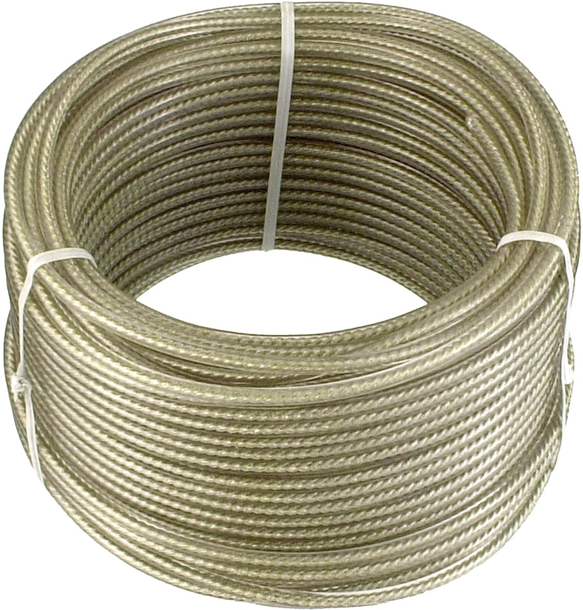 Draadkabels 3 mm x 30 m - beige - met kunststof ommanteld - multifunctionele kabel - belastingsgrens: max. 36 kg/touw/staalkabel/draad / DY2701391