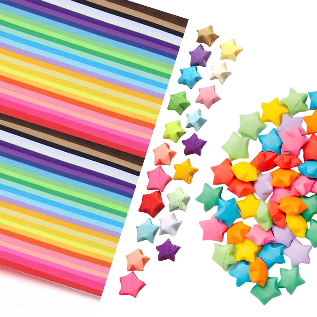 540 stroken Origami sterren papierstroken pakket, papieren sterrenstrips, papierstroken om te knutselen Origami papier sterren, 27 kleuren, geschikt voor knutselwerk op school